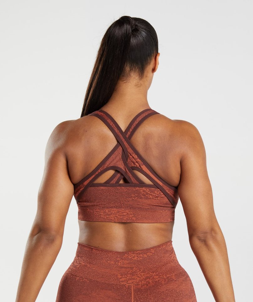 Women's Gymshark Adapt Camo Seamless Sports Bra Brown | NZ 0OVJHA